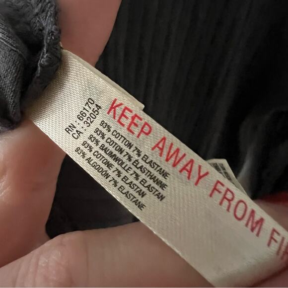 Free People Movement Bella Grey Ribbed Oversized Henley Top - Picture 7 of 8